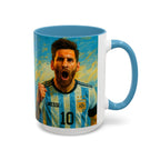 Messi Ceramic Mug , Vibrant Ceramic Coffee Cup with Colorful Interior