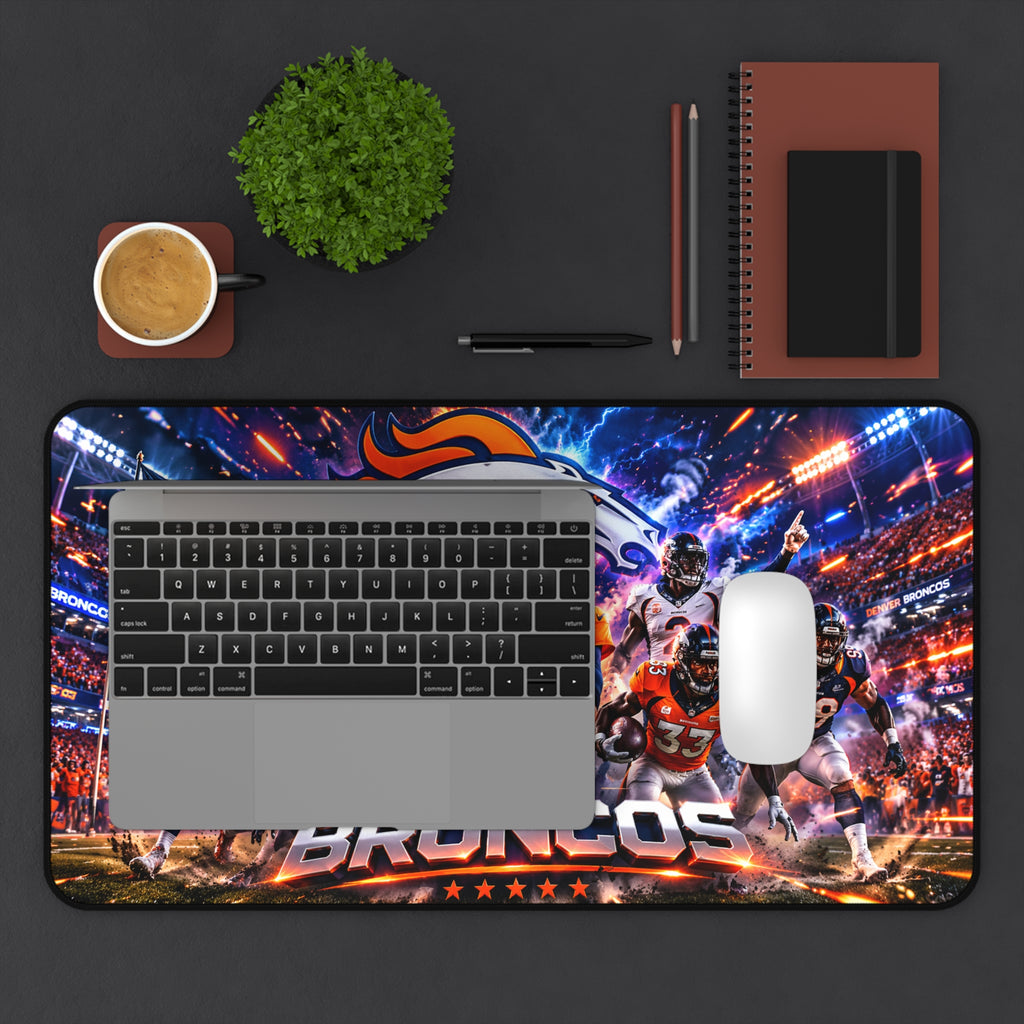 Denver Broncos Gaming Desk Mat — NFL Broncos Mouse Pad