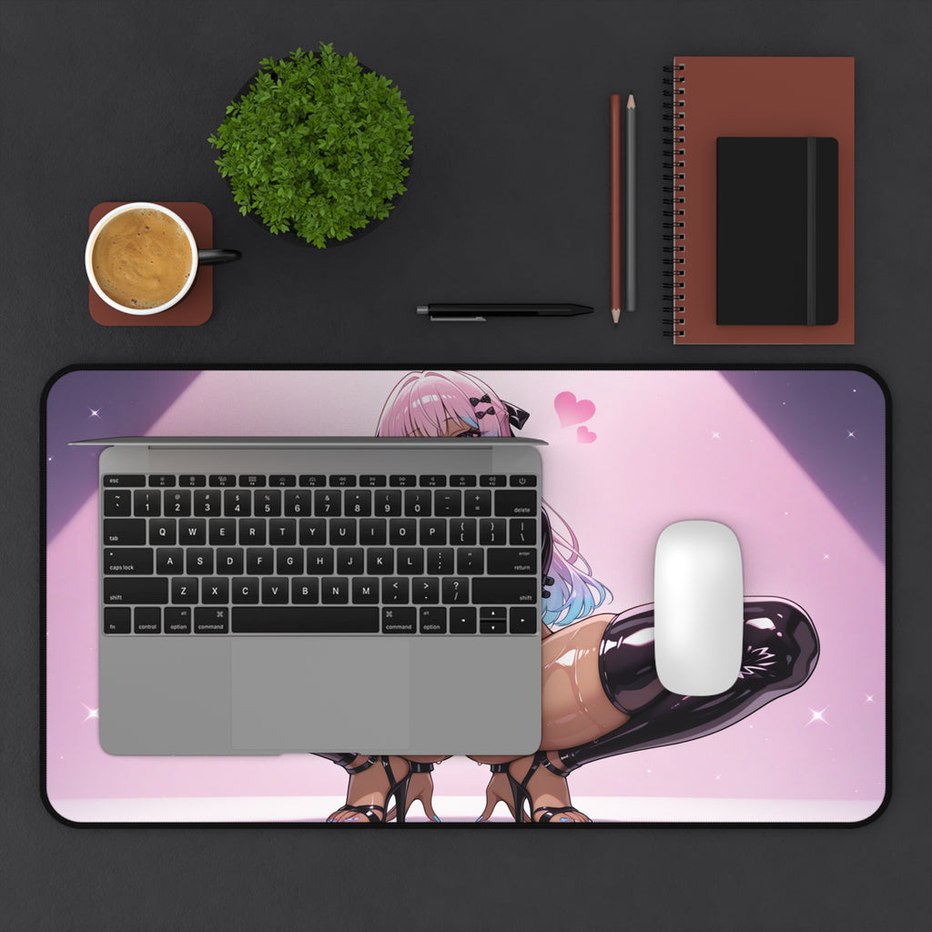 Anime Waifu Desk Mat Gaming Mouse Pad, Non-Slip Neoprene Desk Pad Gift for Gamers & Otaku