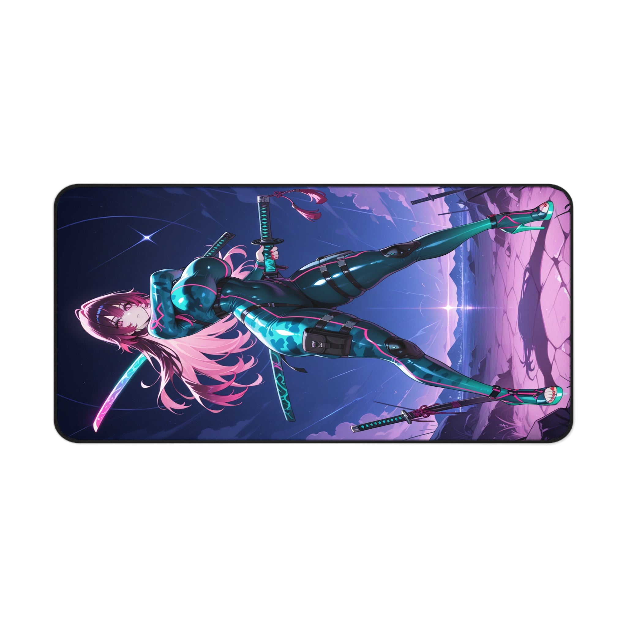Astra Kurogane Neon Samurai Gaming Desk Mat