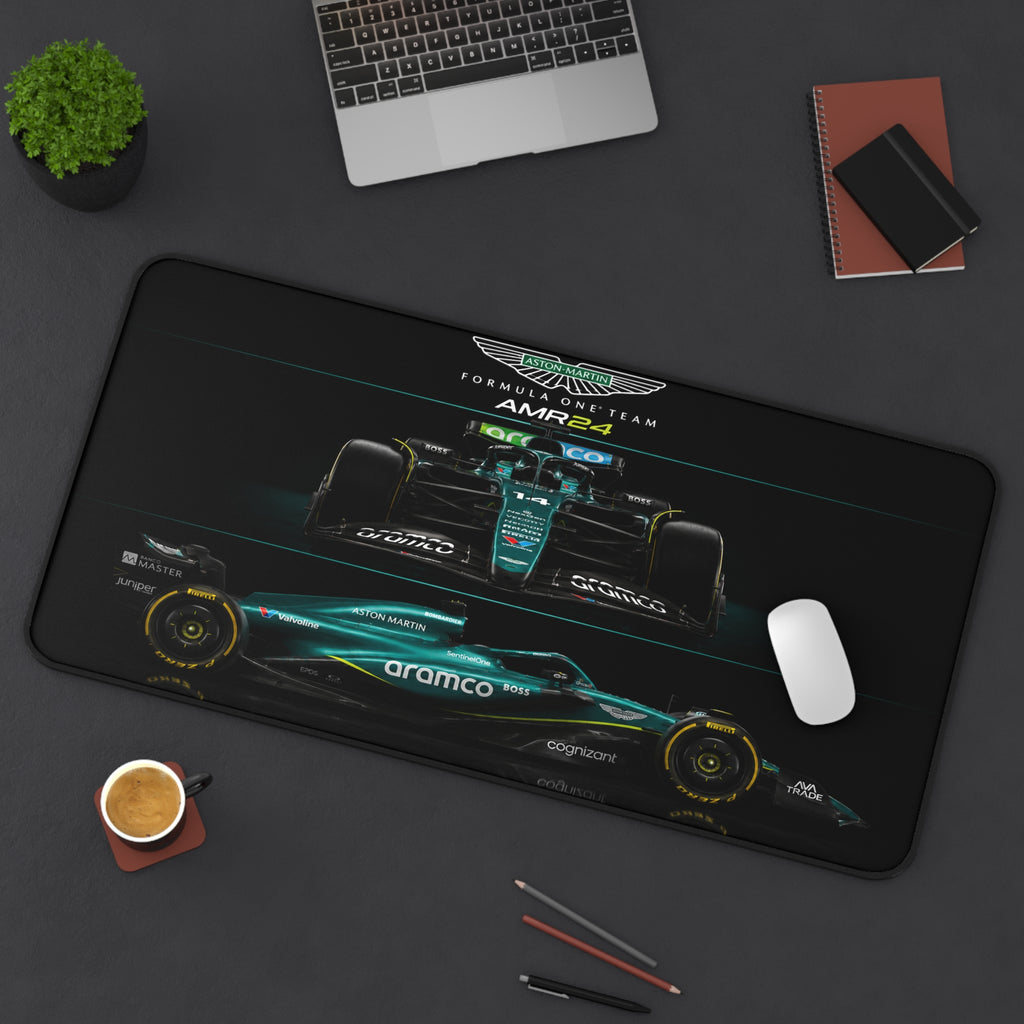 Aston Martin AMR24 Racing Desk Mat — Formula 1 Car Mouse Pad
