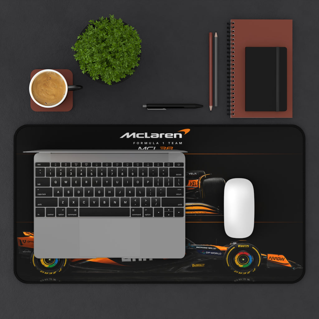 McLaren MCL38 Racing Desk Mat — Formula 1 Car Mouse Pad