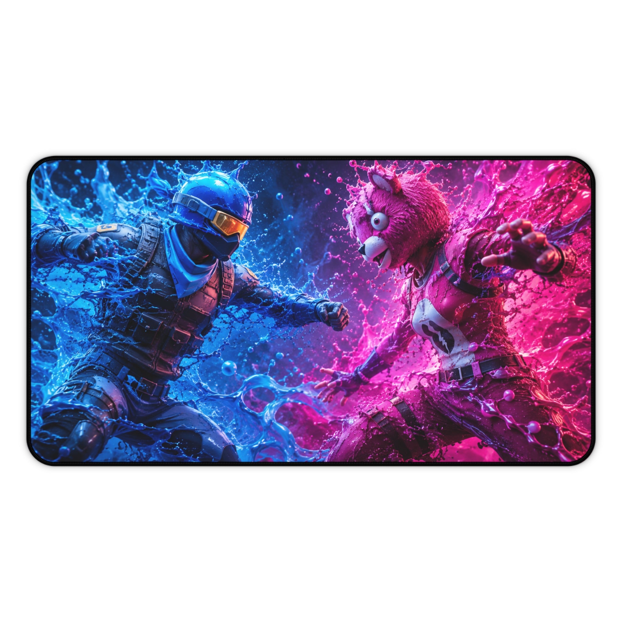 Energy Clash in Liquid Combat Mouse Pad — Fortnite-style Warriors