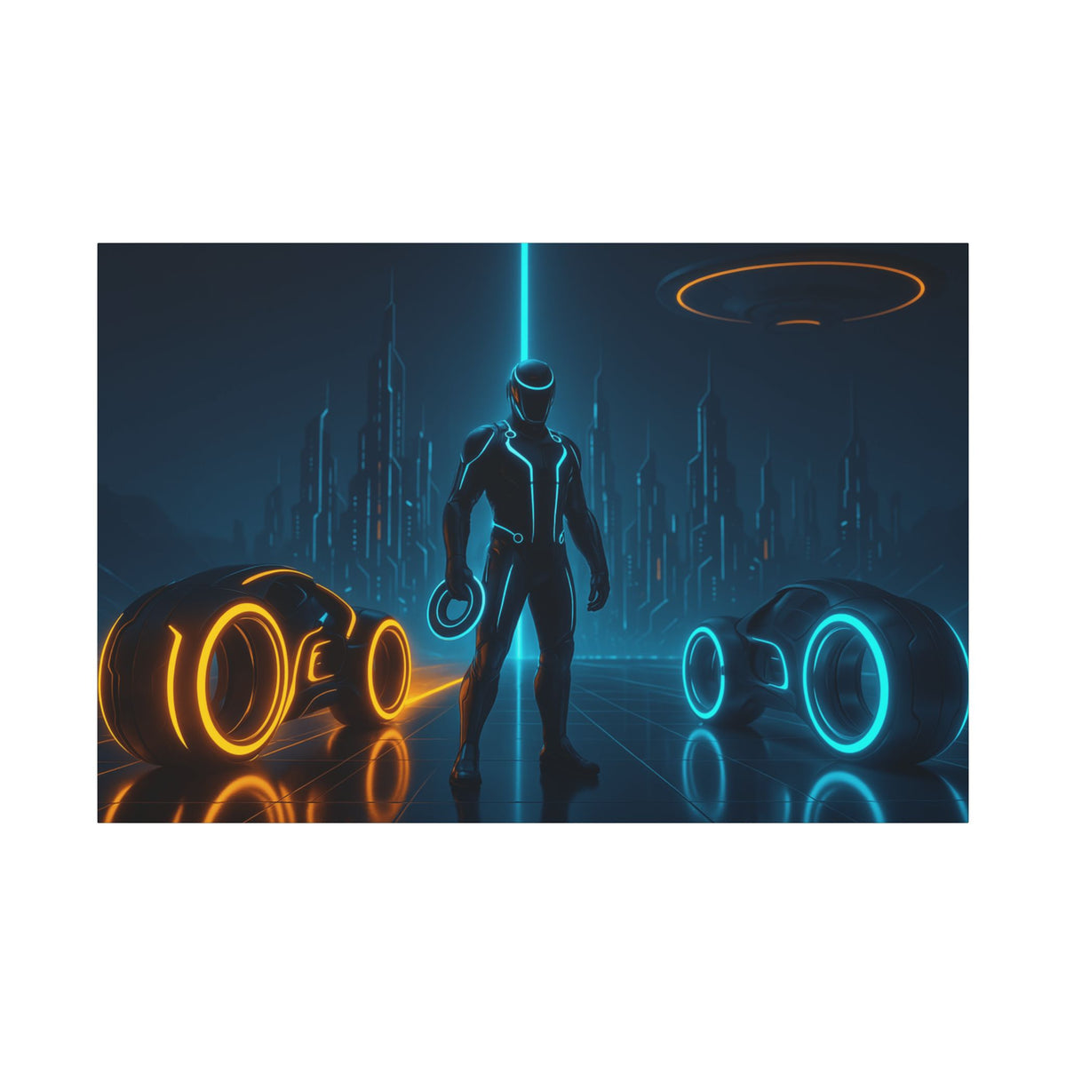 Tron Futuristic Canvas Wall Art - Cyberpunk Decor