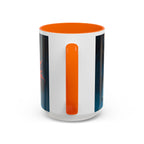 Galactic Cats Mug , Vibrant Ceramic Coffee Cup with Colorful Interior