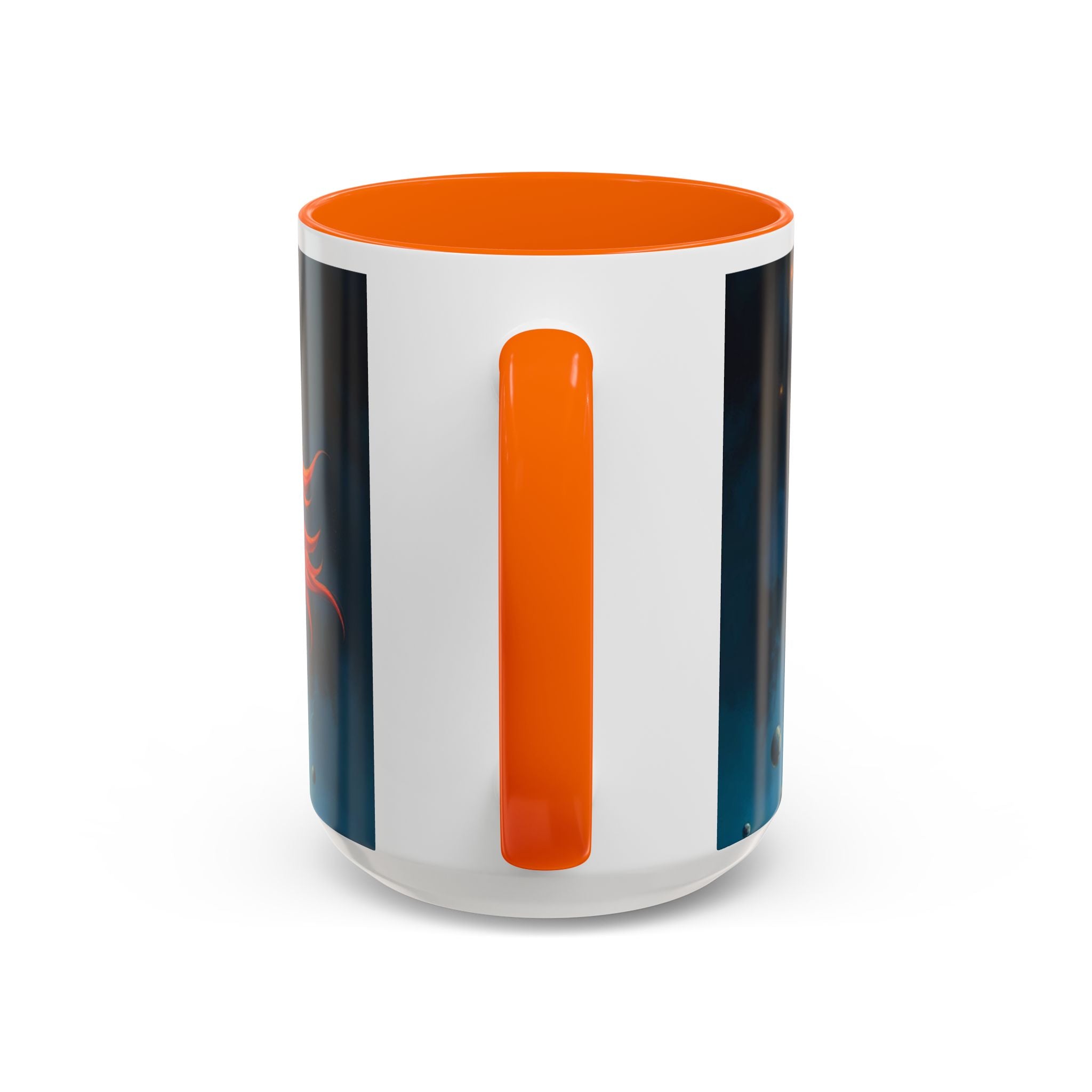 Galactic Cats Mug , Vibrant Ceramic Coffee Cup with Colorful Interior