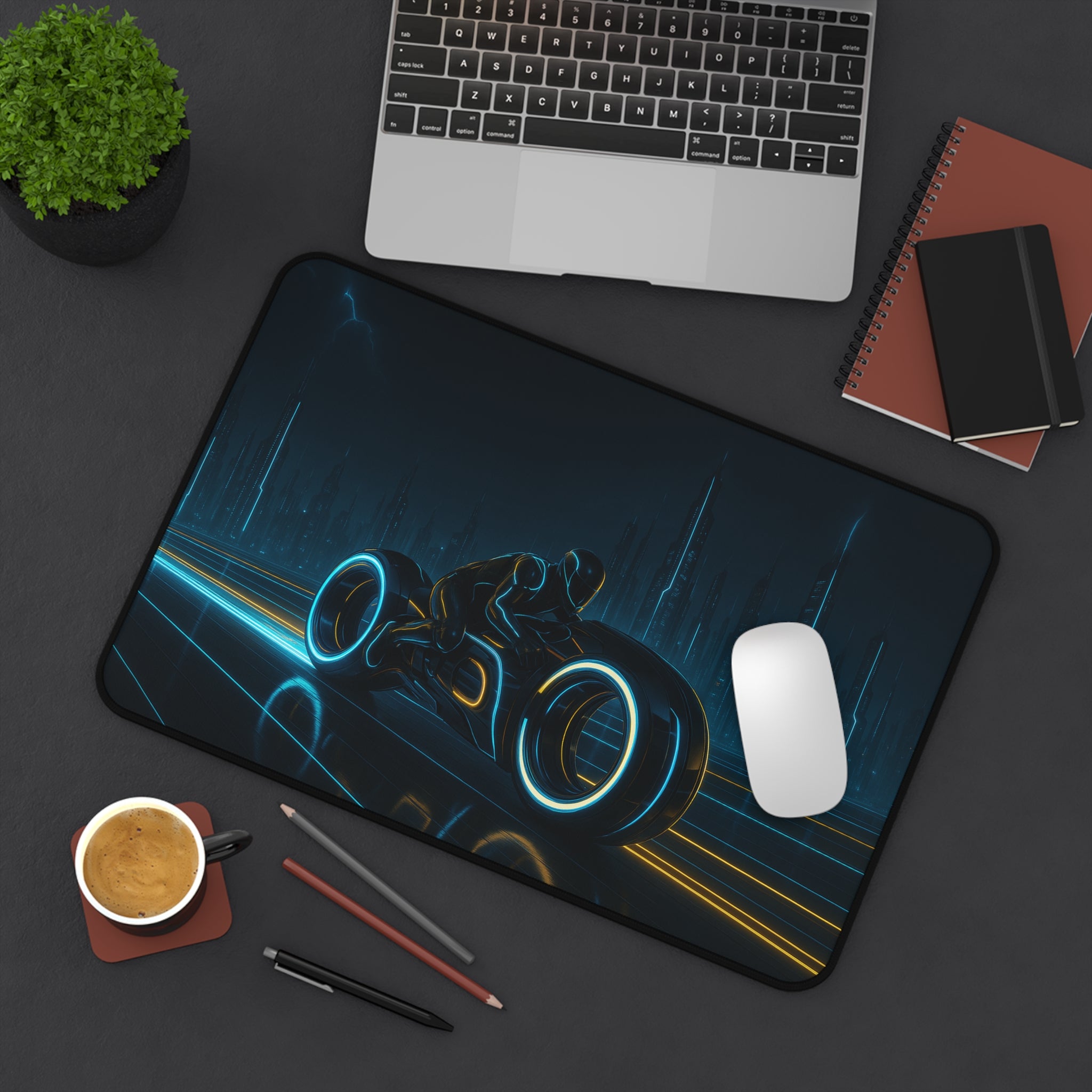 Tron Gaming Desk Pad - Tron Gaming Desk Mat - Tron Gaming Mouse Pad - Tron Legacy Style
