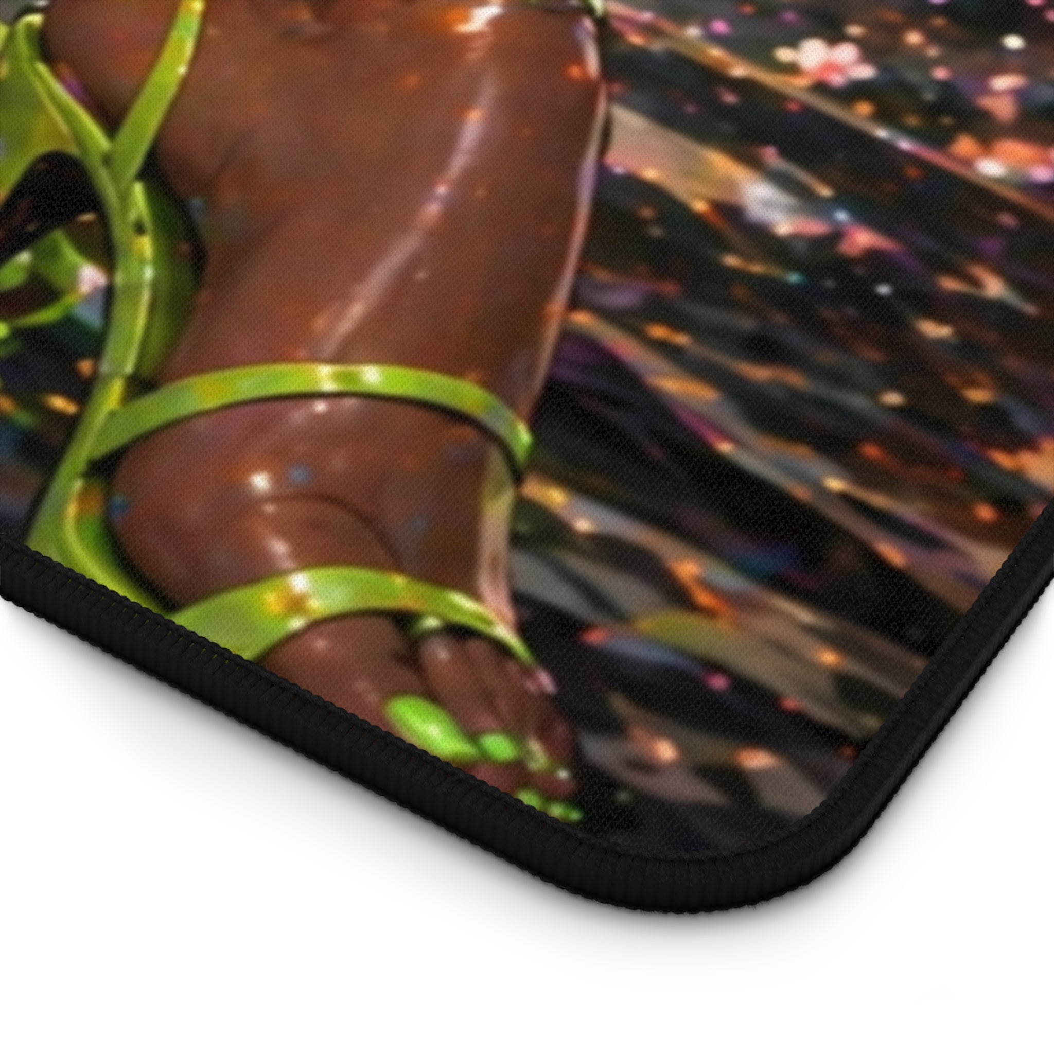 Fantasy Warrior Desk Mat — Green Samurai Swordmaid Gaming Mouse Pad