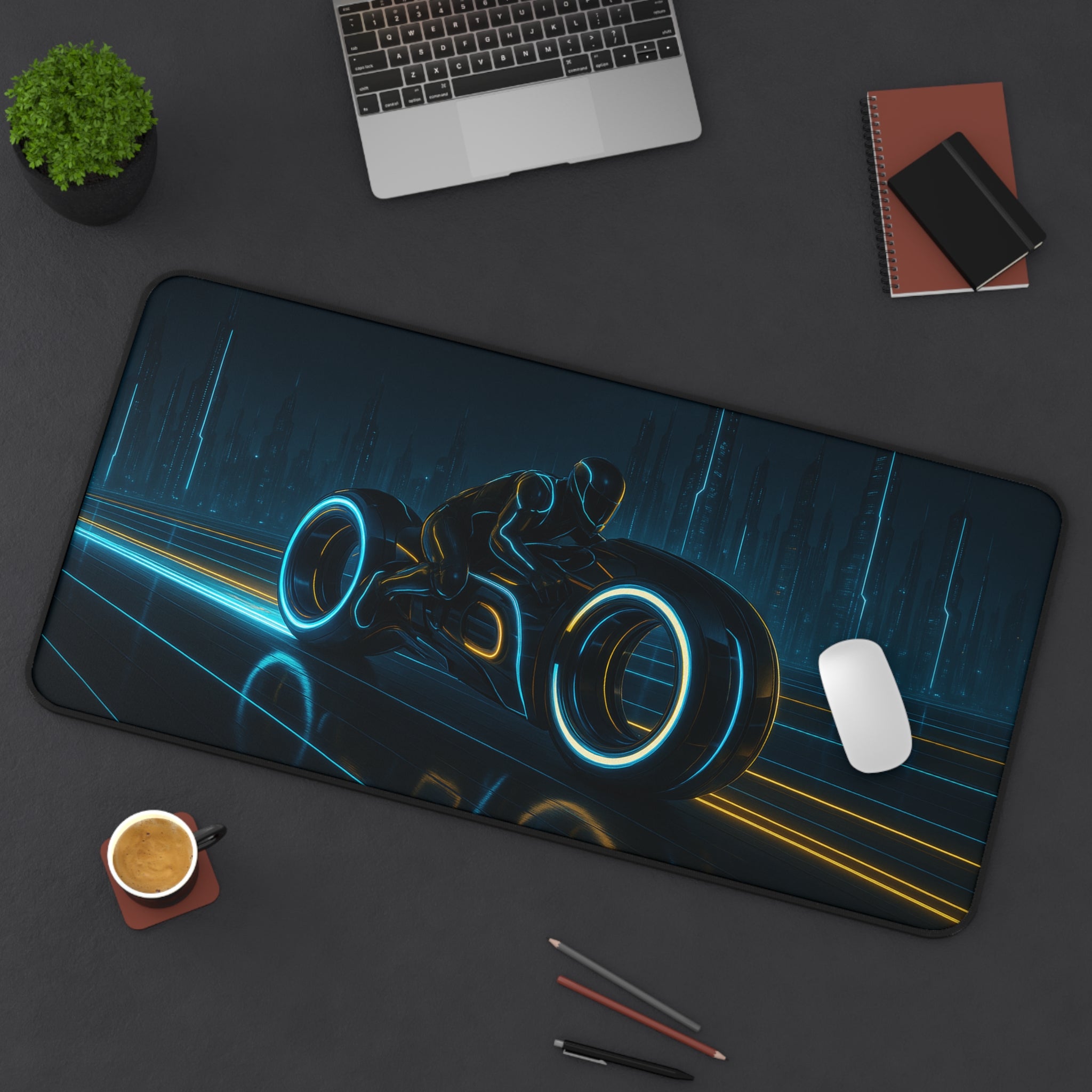 Tron Gaming Desk Pad - Tron Gaming Desk Mat - Tron Gaming Mouse Pad - Tron Legacy Style