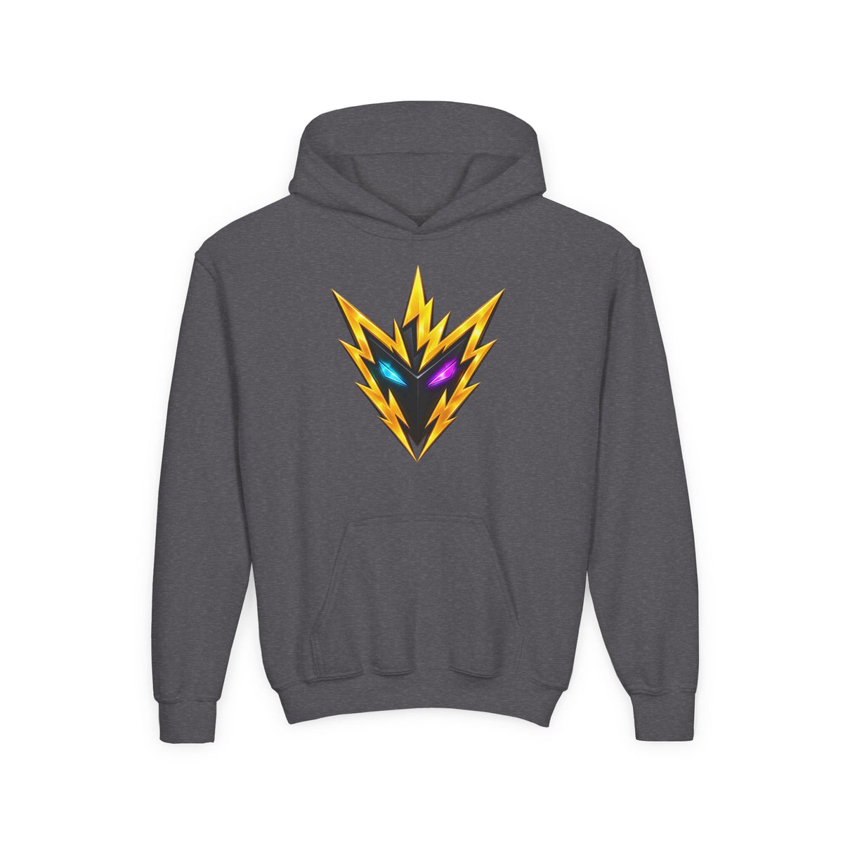 Rebel74 Youth Hoodie – Neon Energy Emblem