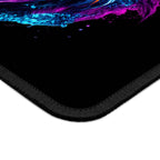 Neon Lion Gaming Mouse Pad — Vibrant RGB Art Desk Mat for Gamers
