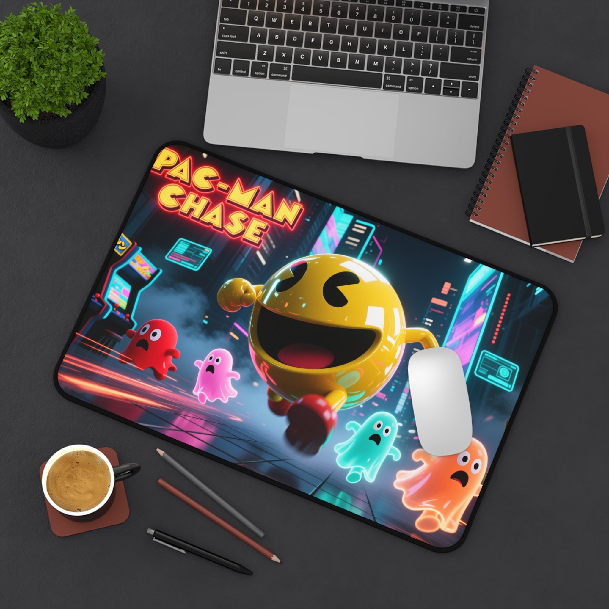 Pac-Man Desk Mat, Vibrant Gaming Mouse Pad