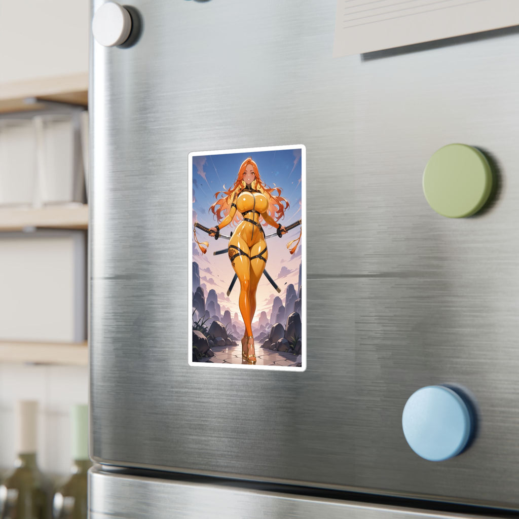 Anime Girl Warrior Vinyl Sticker | Katana Waifu