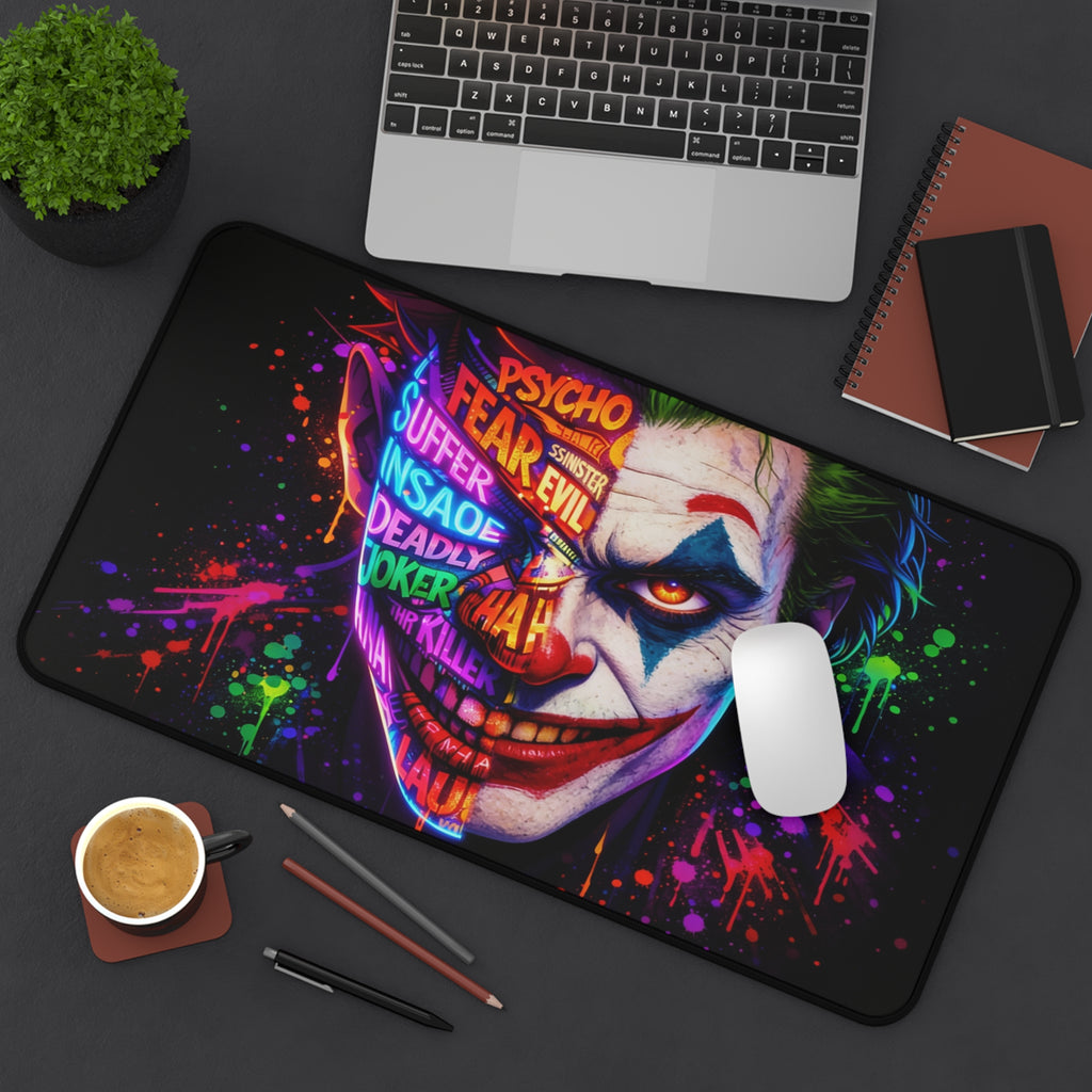 Joker Desk Mat, Gaming Mouse Pad, Villain Clown Play Mat with Vibrant Print