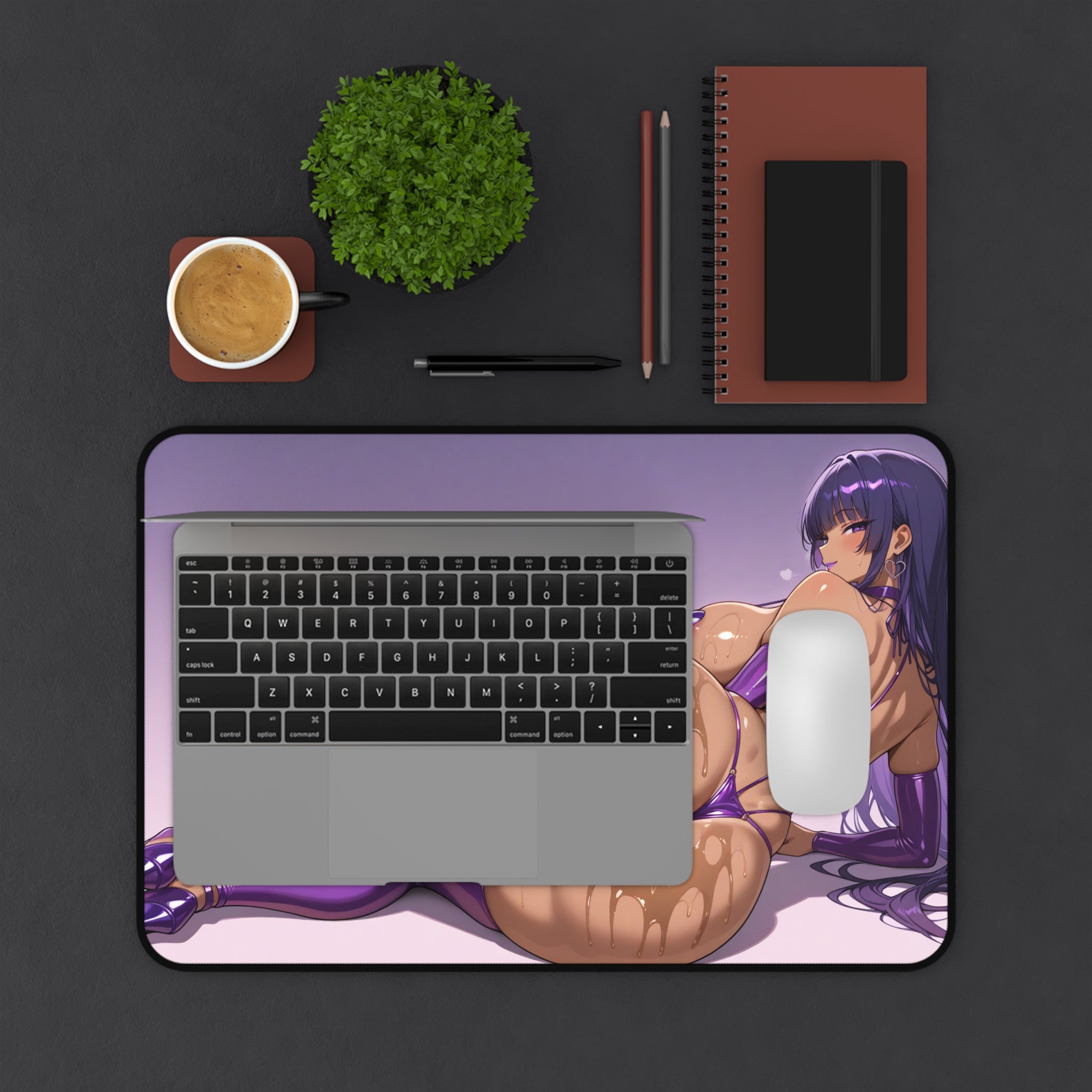Anime Waifu Desk Mat Gaming Mouse Pad, Non-Slip Neoprene Desk Pad Gift for Gamers & Otaku