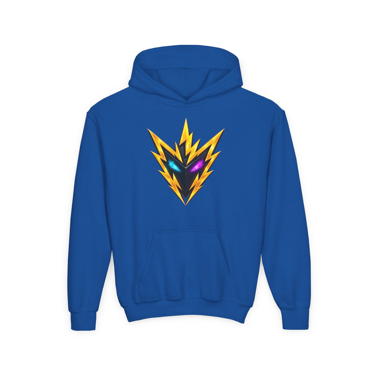 Rebel74 Youth Hoodie – Neon Energy Emblem