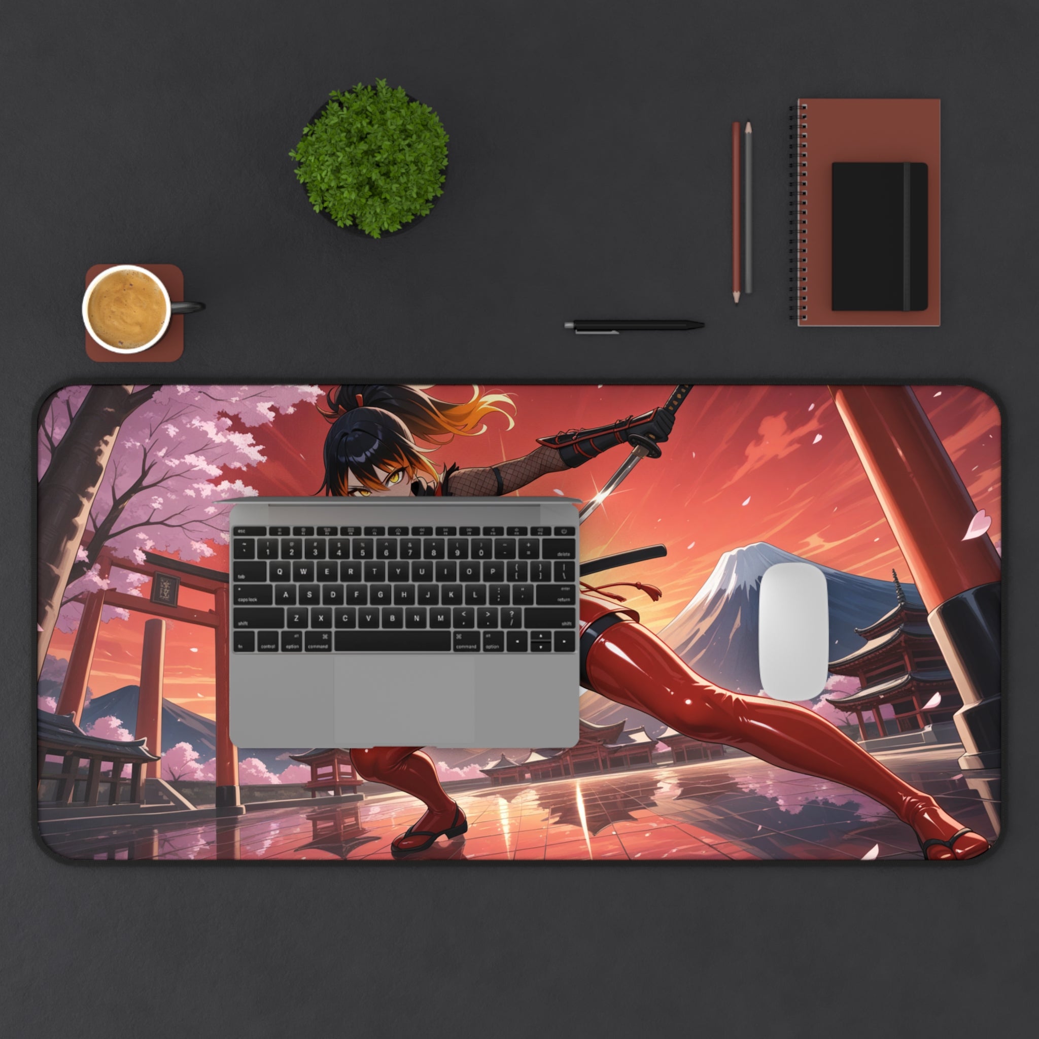 Anime Ninja Warrior Desk Mat, Anime Gaming Mouse Pad for Gamers & Otaku