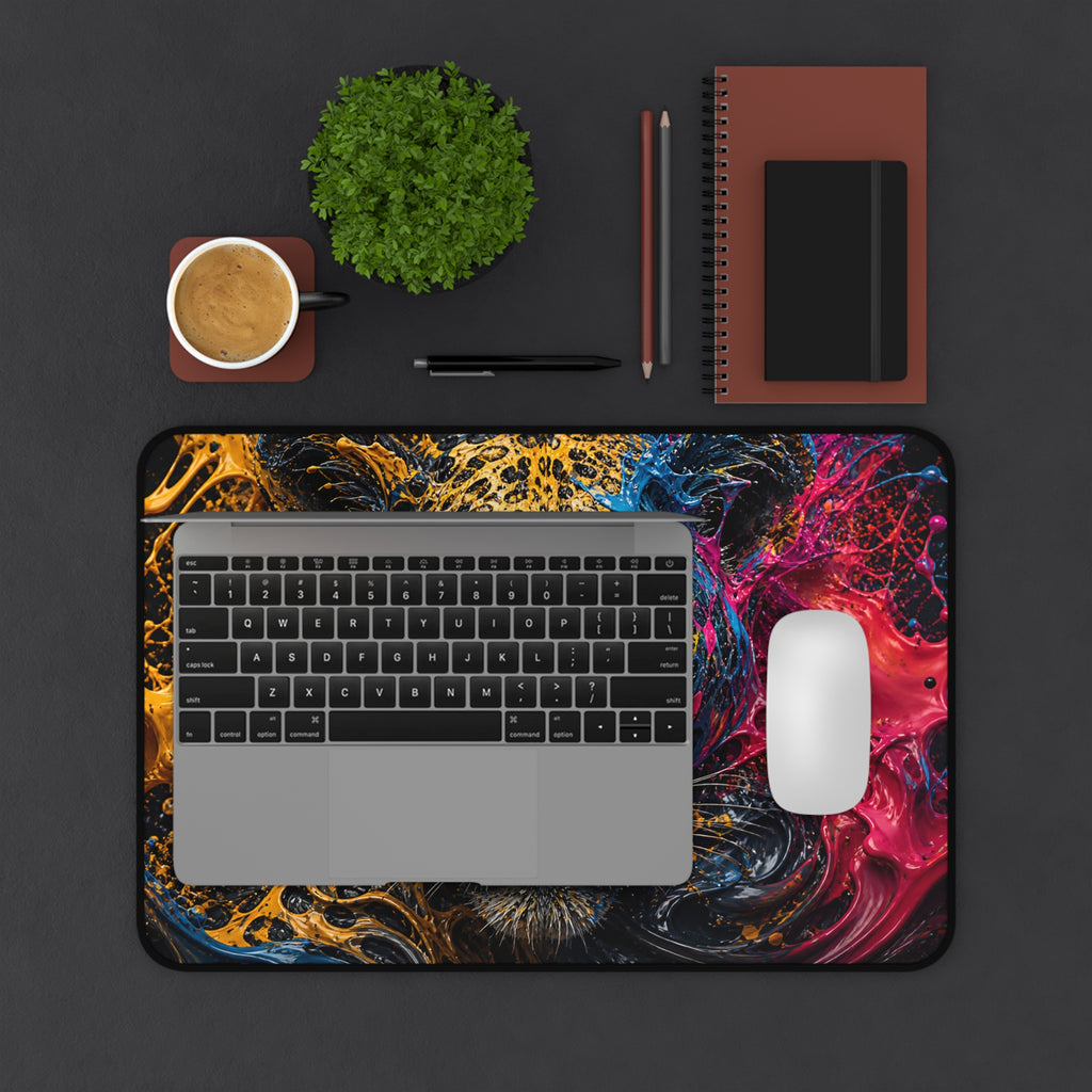 Leopard Art Desk Mat — Vibrant Color Splash Gaming & Office Mouse Pad