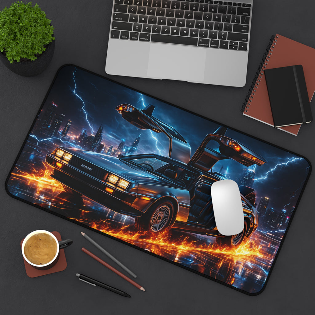 DeLorean Desk Mat, Back to the Future Mouse Pad with Vibrant Colors & Non-Slip Base