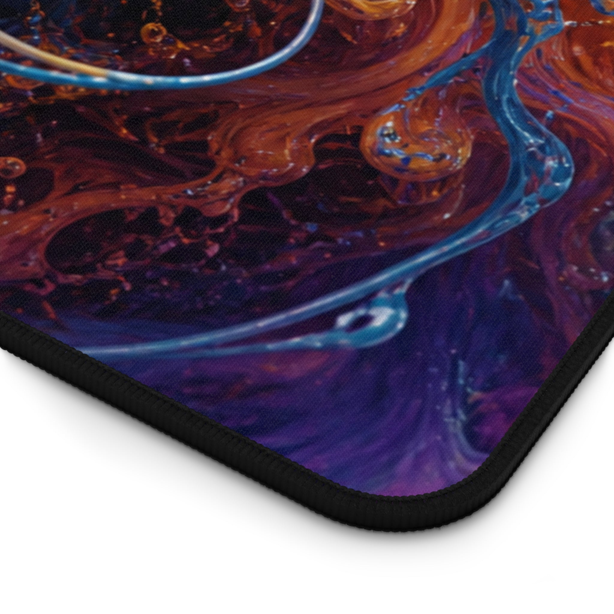 Fiery Blue Dragon Desk Mat — Fantasy Gaming Mouse Pad
