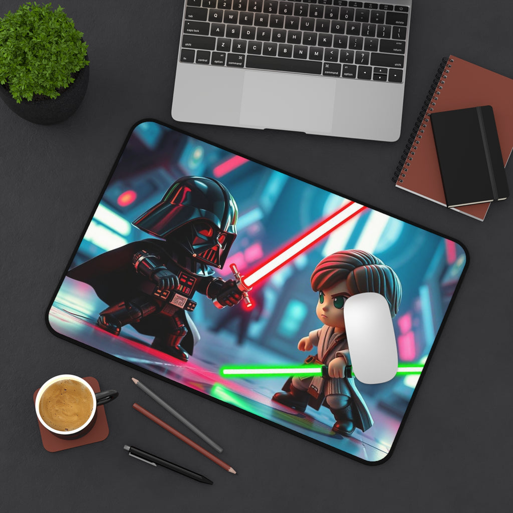 Chibi Darth Vader vs. Chibi Luke Skywalker Desk Mat, Epic Star Wars Mouse Pad