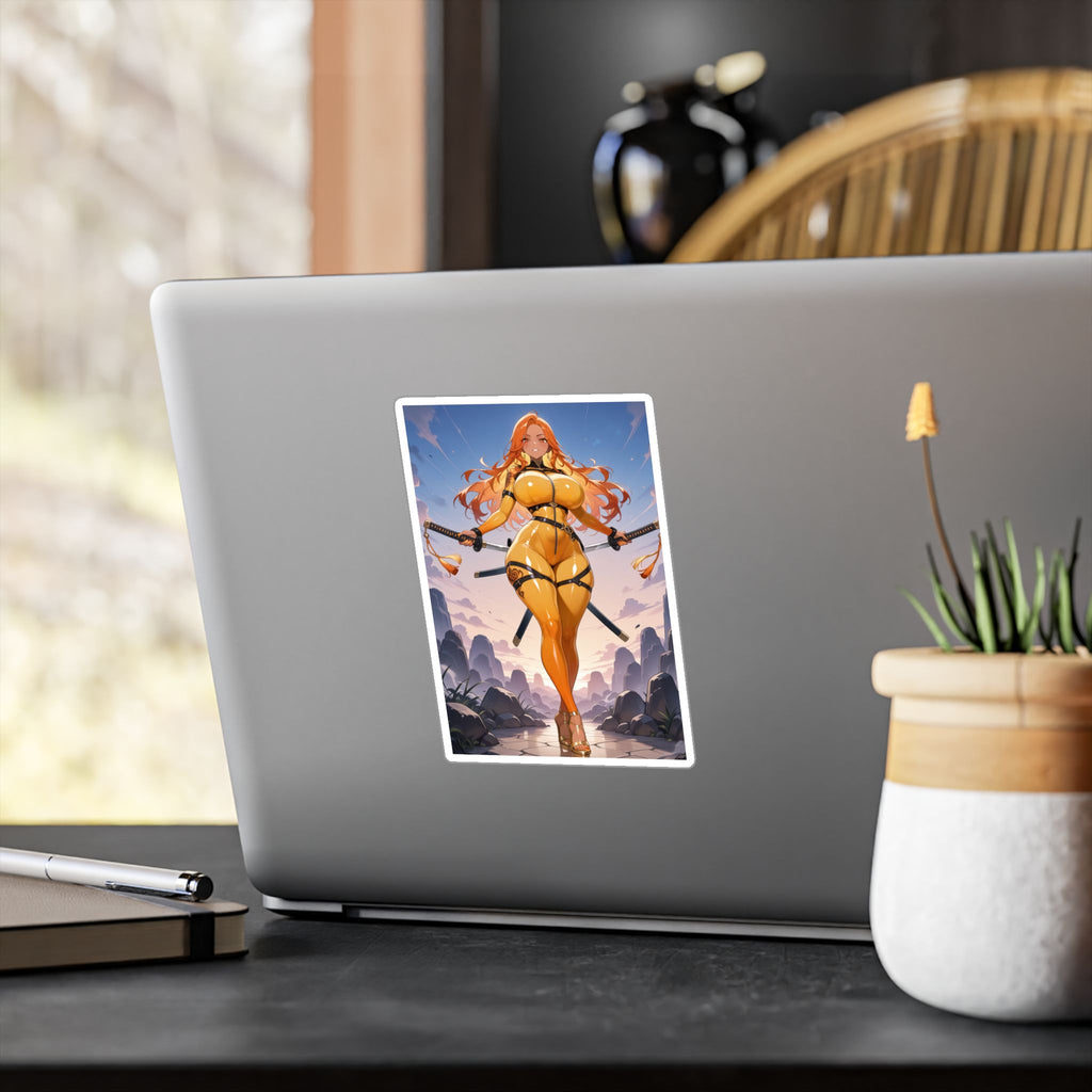 Anime Girl Warrior Vinyl Sticker | Katana Waifu