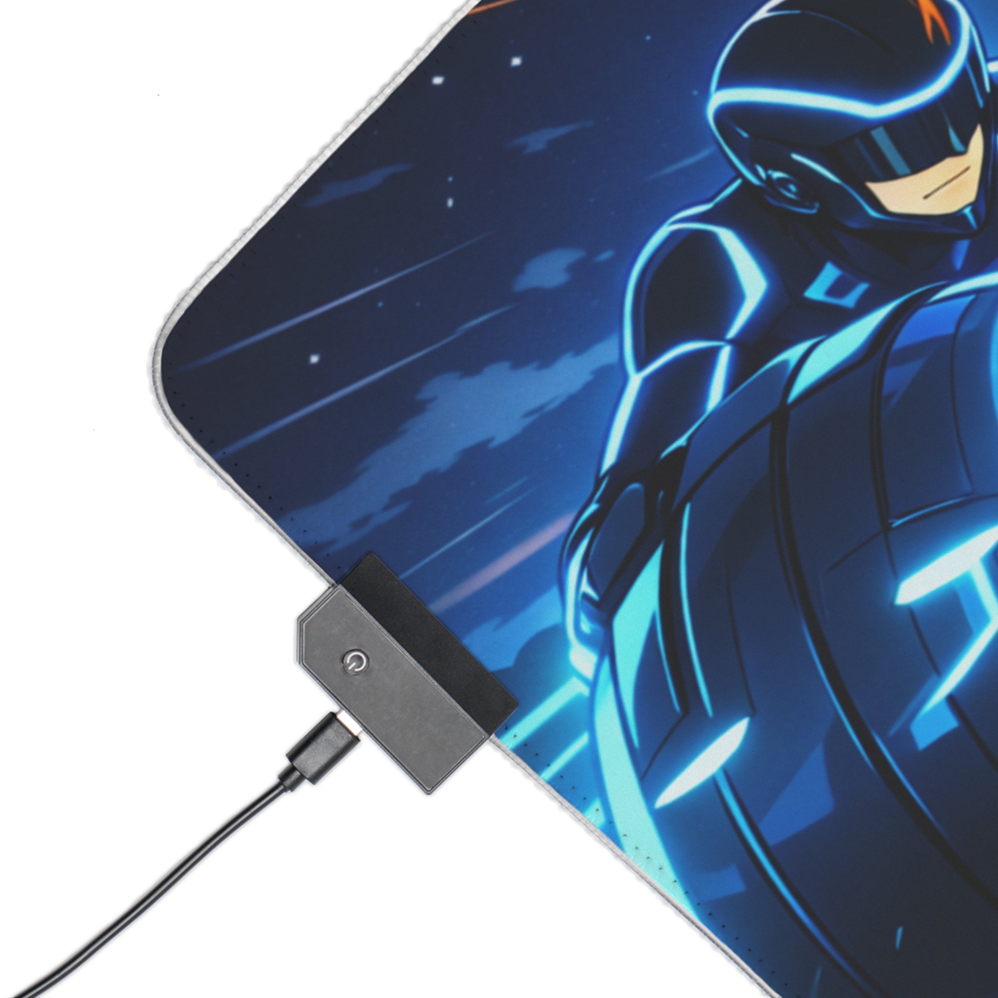 RGB LED Tron Anime Desk Mat, Gaming Mouse Pad