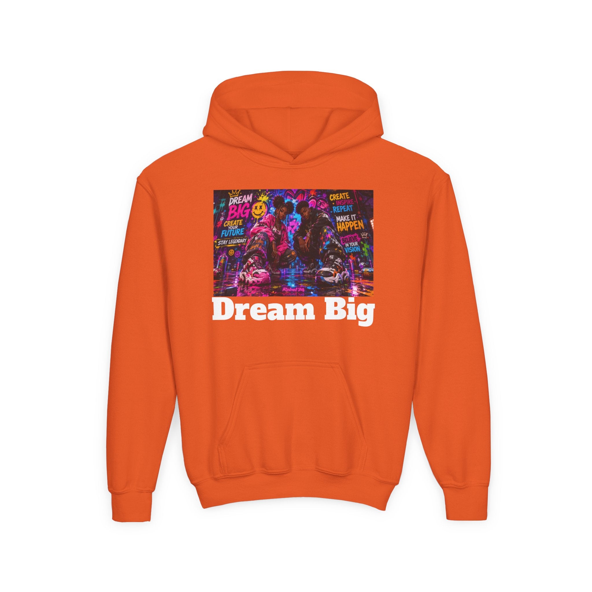Dream Big Youth Hoodie — Colorful Inspirational Graphic Sweatshirt