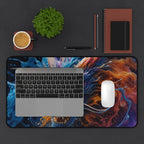 Fiery Blue Dragon Desk Mat — Fantasy Gaming Mouse Pad