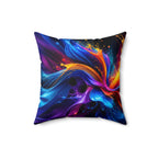 Abstract Flame & Wave Decorative Pillow — Vibrant Color Splash Home Accent