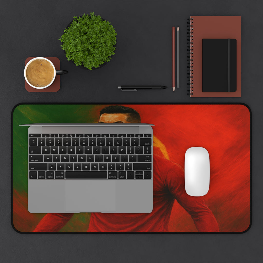Cristiano Ronaldo Desk Mat, Vibrant, Durable, Non-Slip Surface for Work & Gaming