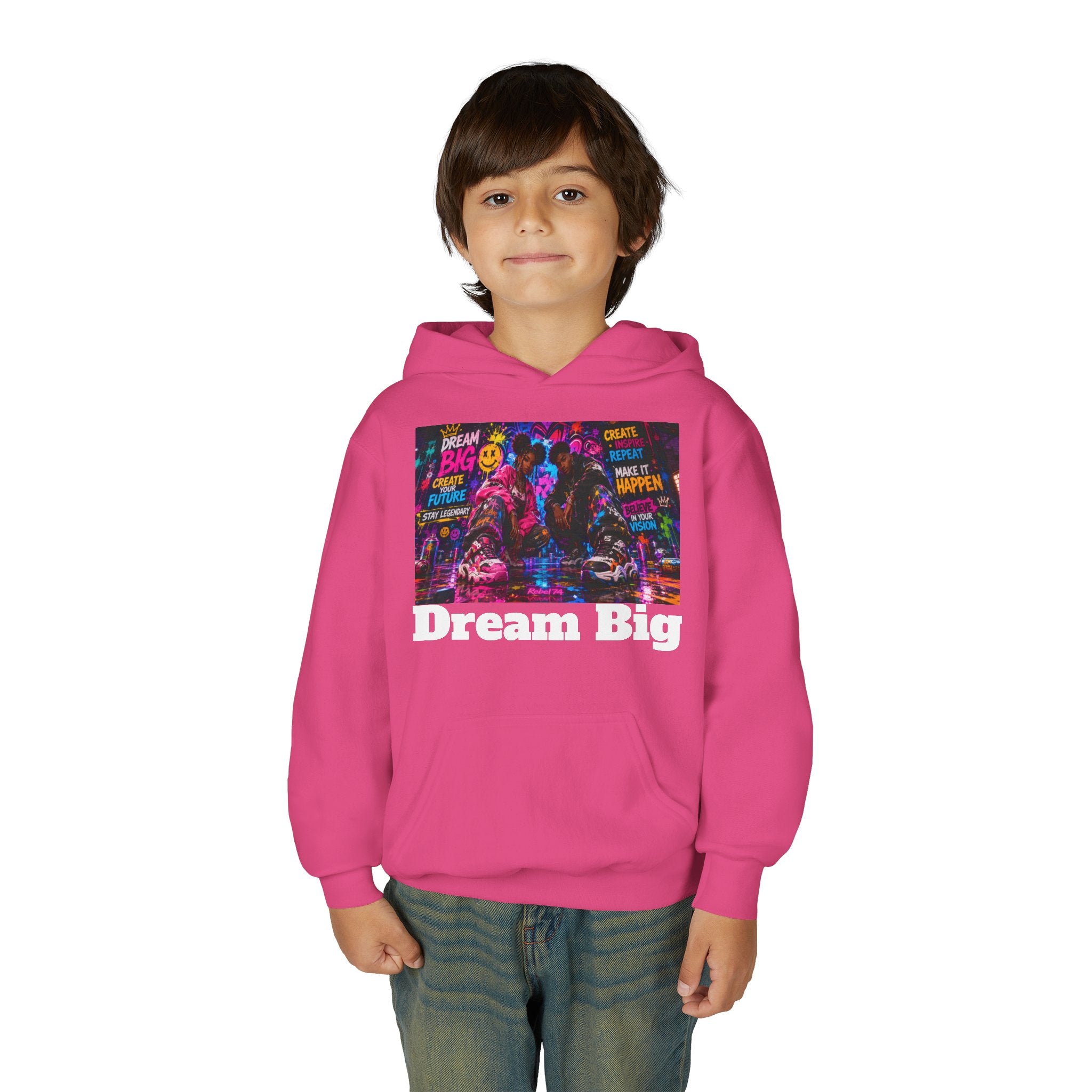 Dream Big Youth Hoodie — Colorful Inspirational Graphic Sweatshirt