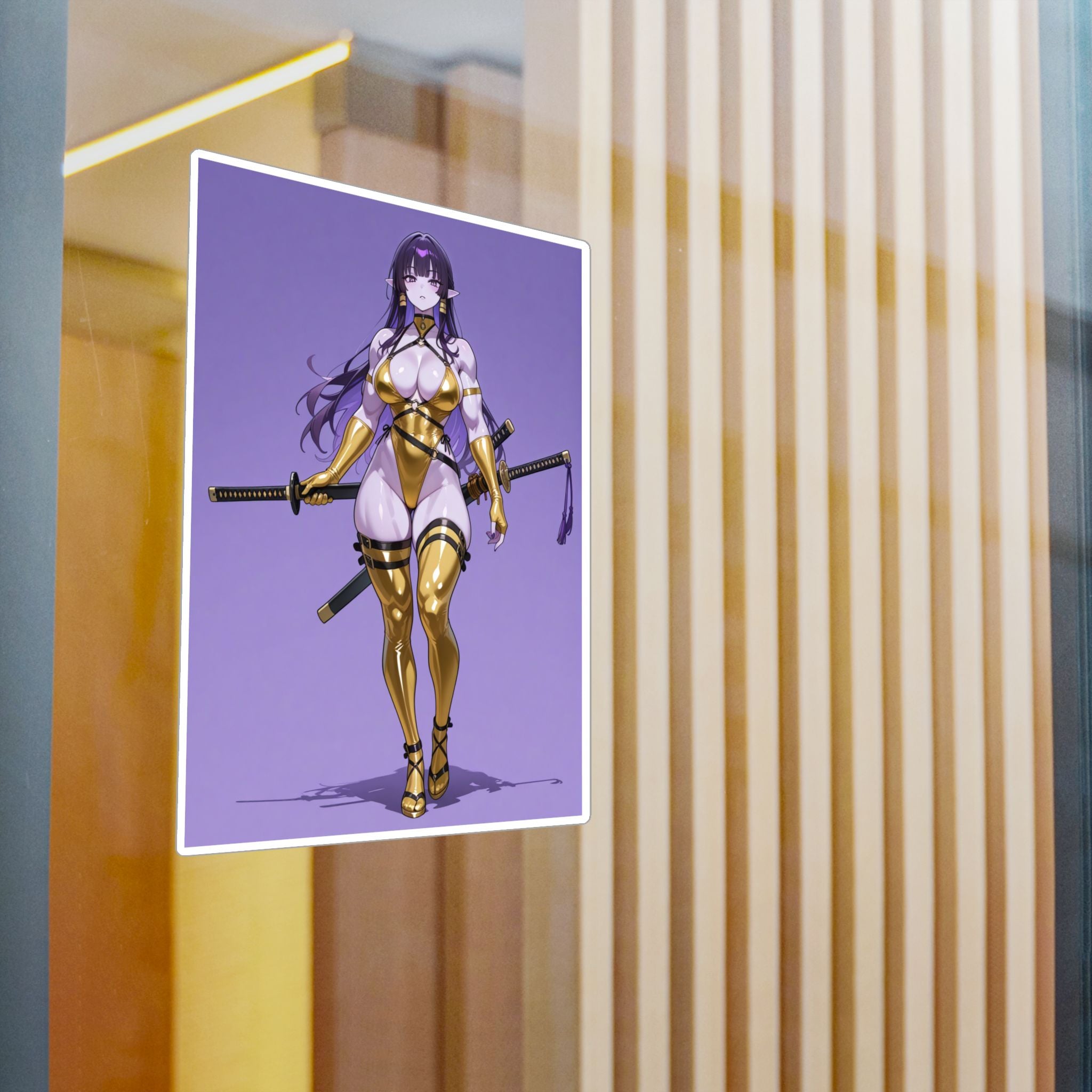Waifu Warrior Sticker, Anime Decals, Laptop Decor,  Gift