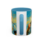 Messi Ceramic Mug , Vibrant Ceramic Coffee Cup with Colorful Interior