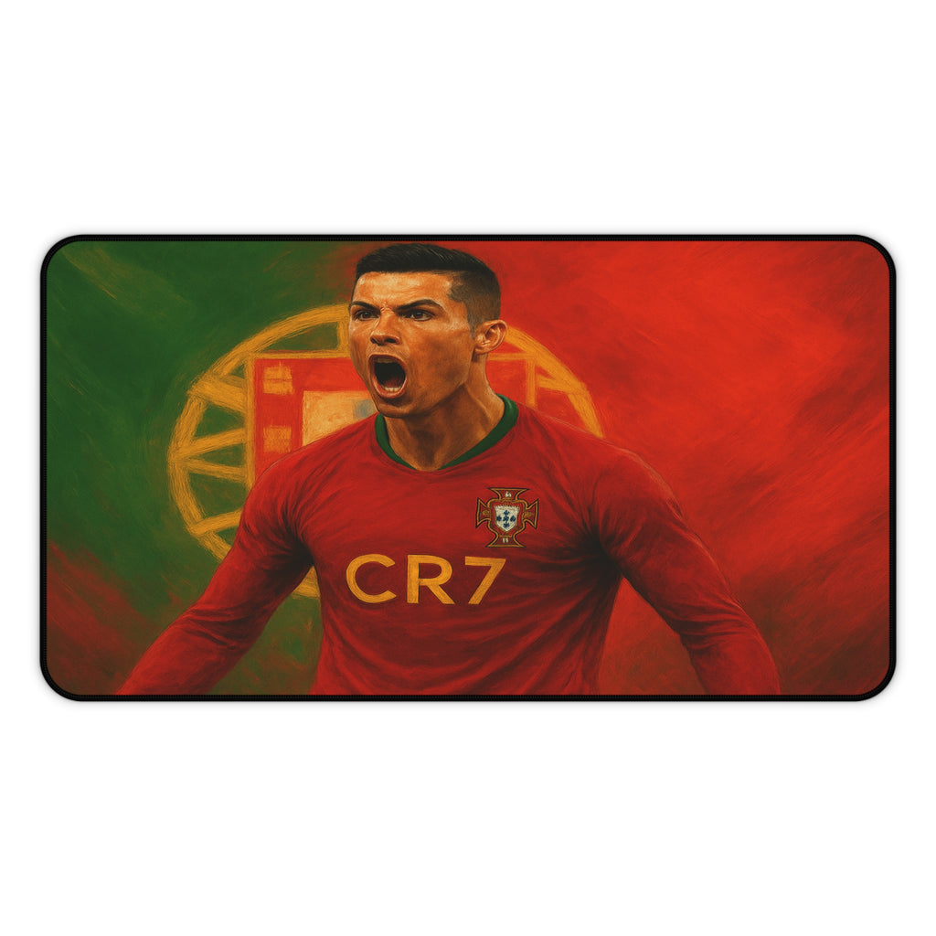 Cristiano Ronaldo Desk Mat, CR7 Mouse Pad, Non-Slip Surface for Work & Gaming