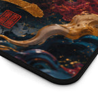 Mythic Dragon Mouse Pad — "God Exists" Asian Fantasy Desk Mat