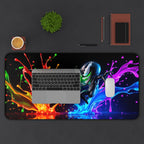 Spiderman vs Venom Desk Mat, Epic Paint Splash Design for Gamers & Fans