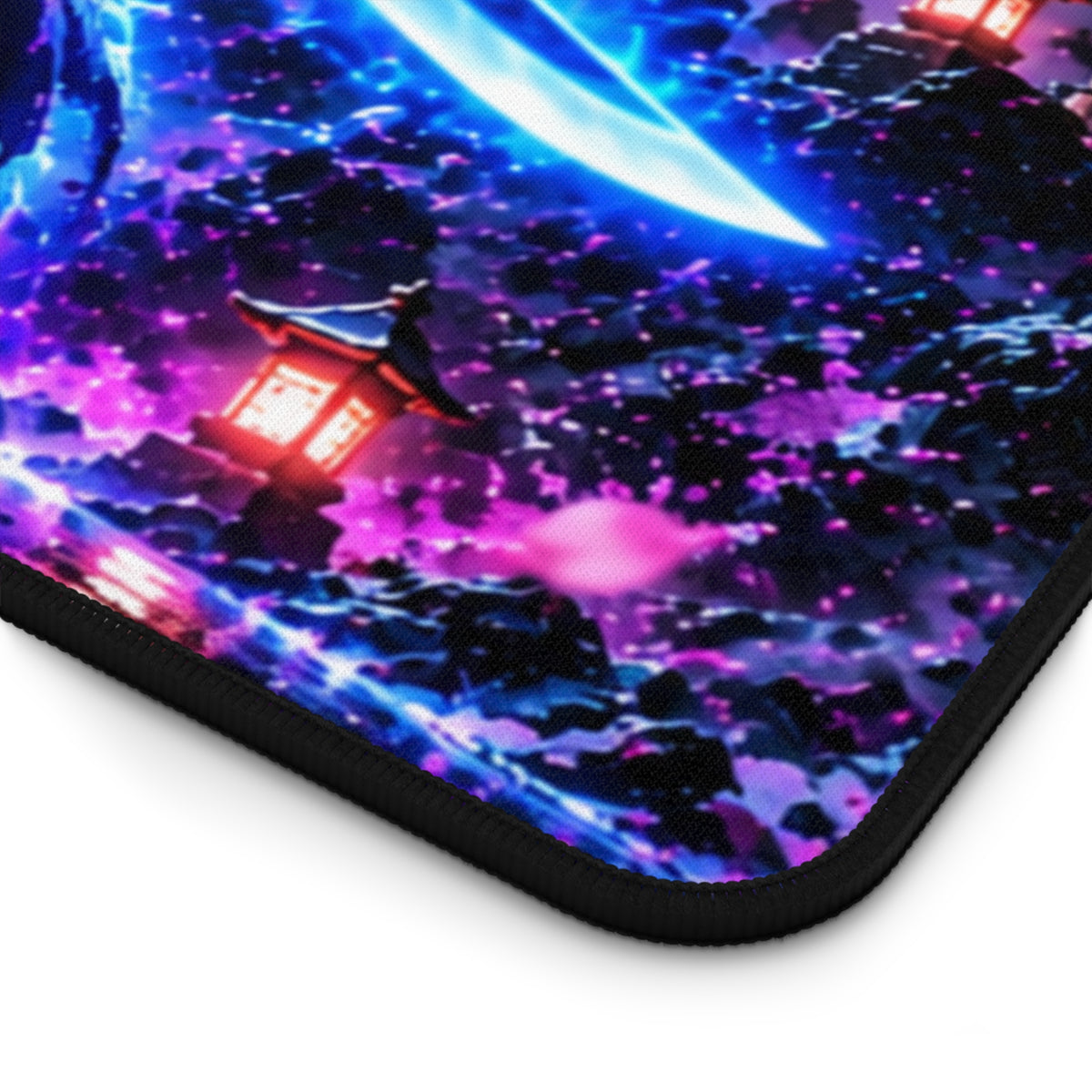 Neon Shadow Samurai Desk Mat & Gaming Mouse Pad