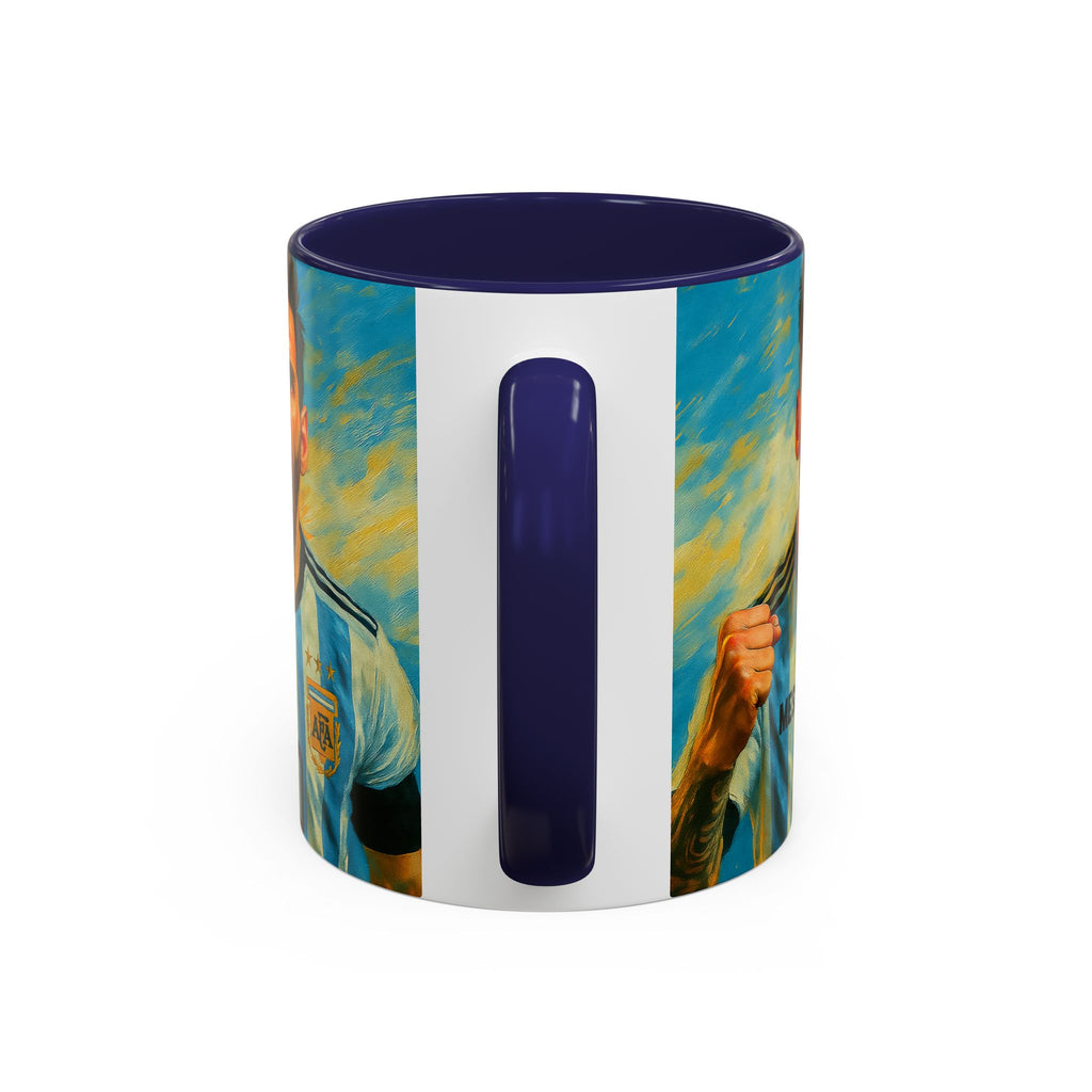 Messi Ceramic Mug , Vibrant Ceramic Coffee Cup with Colorful Interior