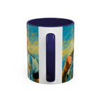 Messi Ceramic Mug , Vibrant Ceramic Coffee Cup with Colorful Interior
