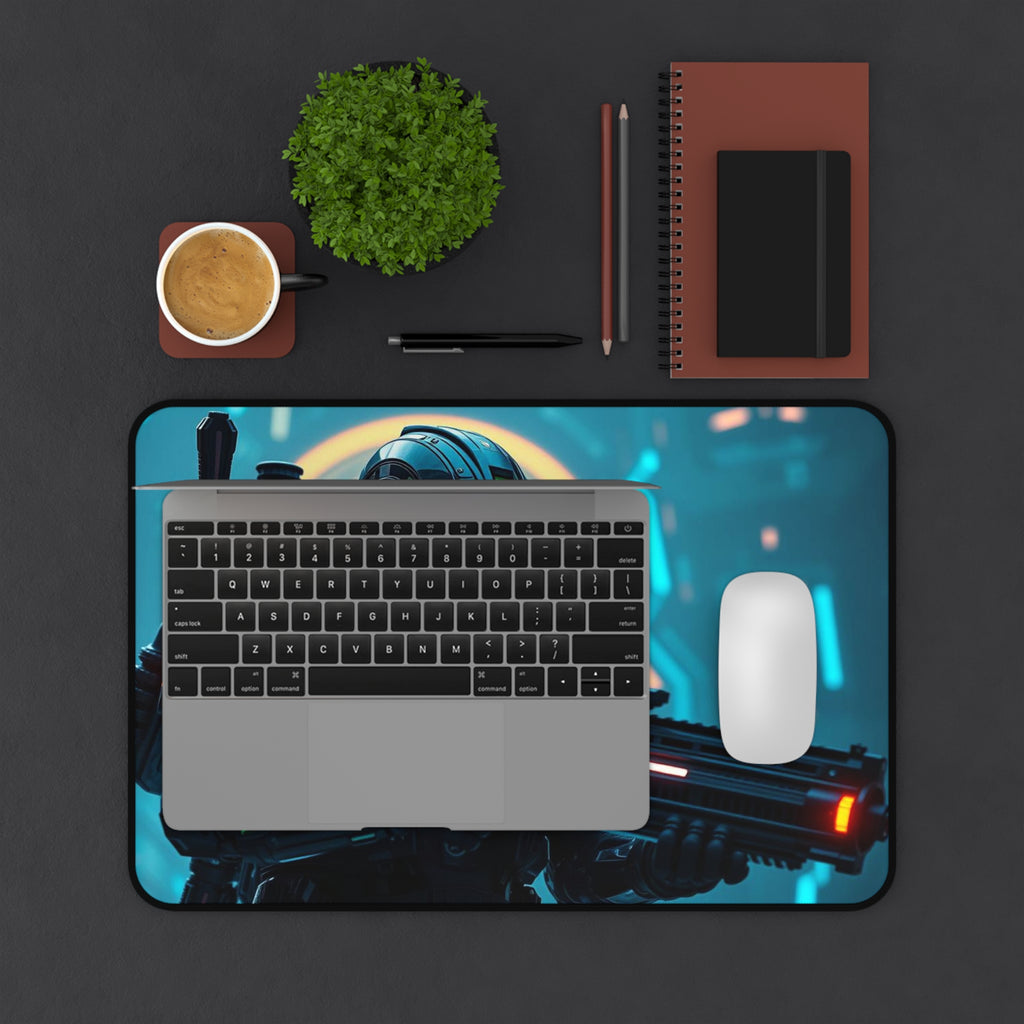 Futuristic Warrior Gaming Desk Mat, Premium Mouse Pad