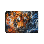 Tiger Fire & Water Desk Mat — Vibrant Animal Print Mouse Pad for Home and Office
