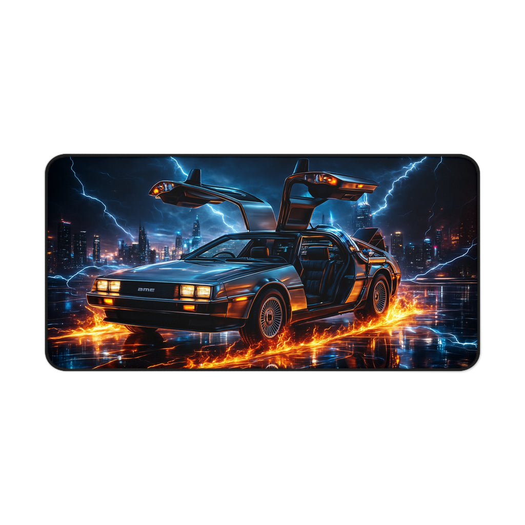 DeLorean Desk Mat, Back to the Future Mouse Pad with Vibrant Colors & Non-Slip Base