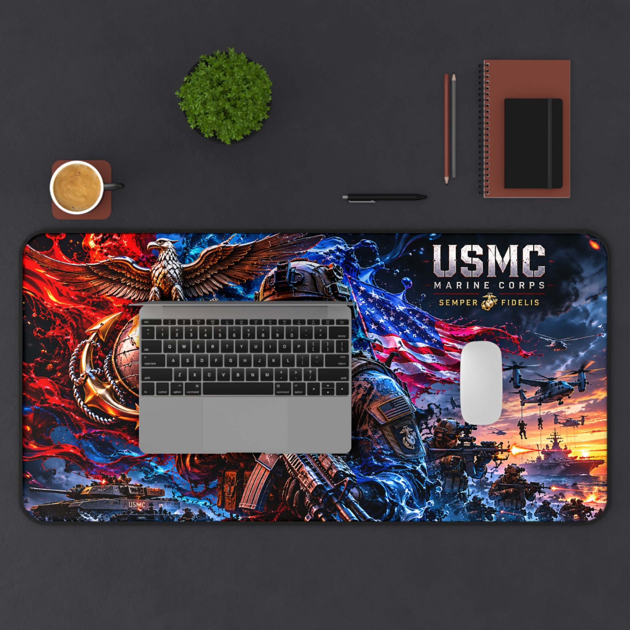 USMC Marine Corps Desk Mat — Semper Fidelis Mouse Pad