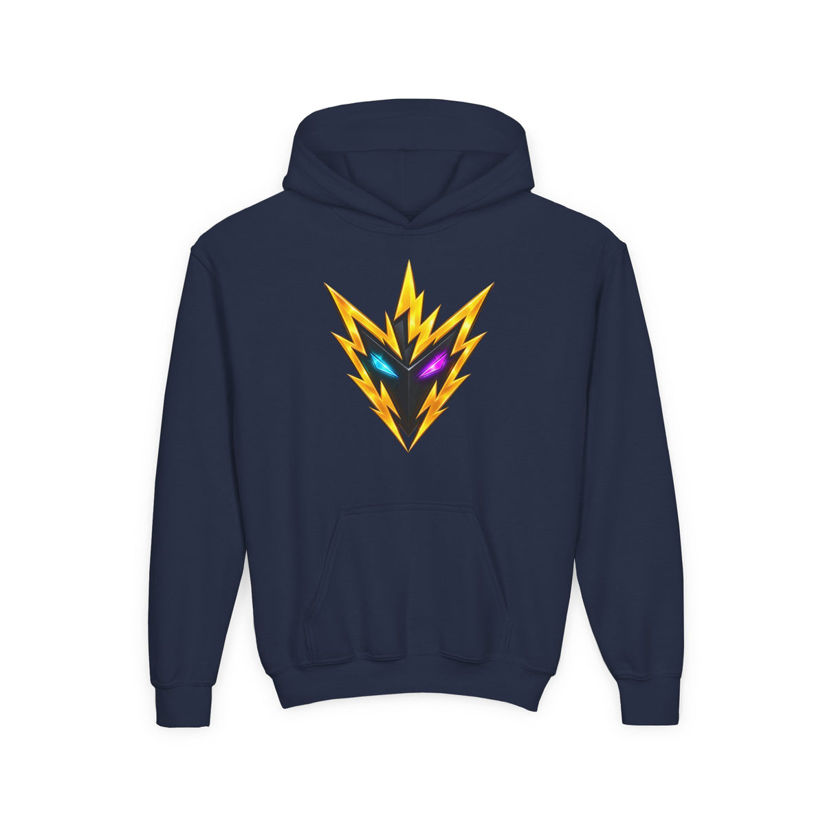 Rebel74 Youth Hoodie – Neon Energy Emblem