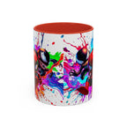 Spiderman and Venom Mug, Vibrant Ceramic Coffee Cup with Colorful Interior
