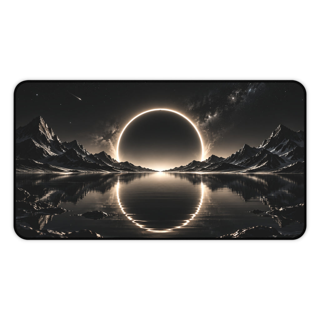 Cosmic Eclipse Mirror Lake Desk Mat & Mouse Pad