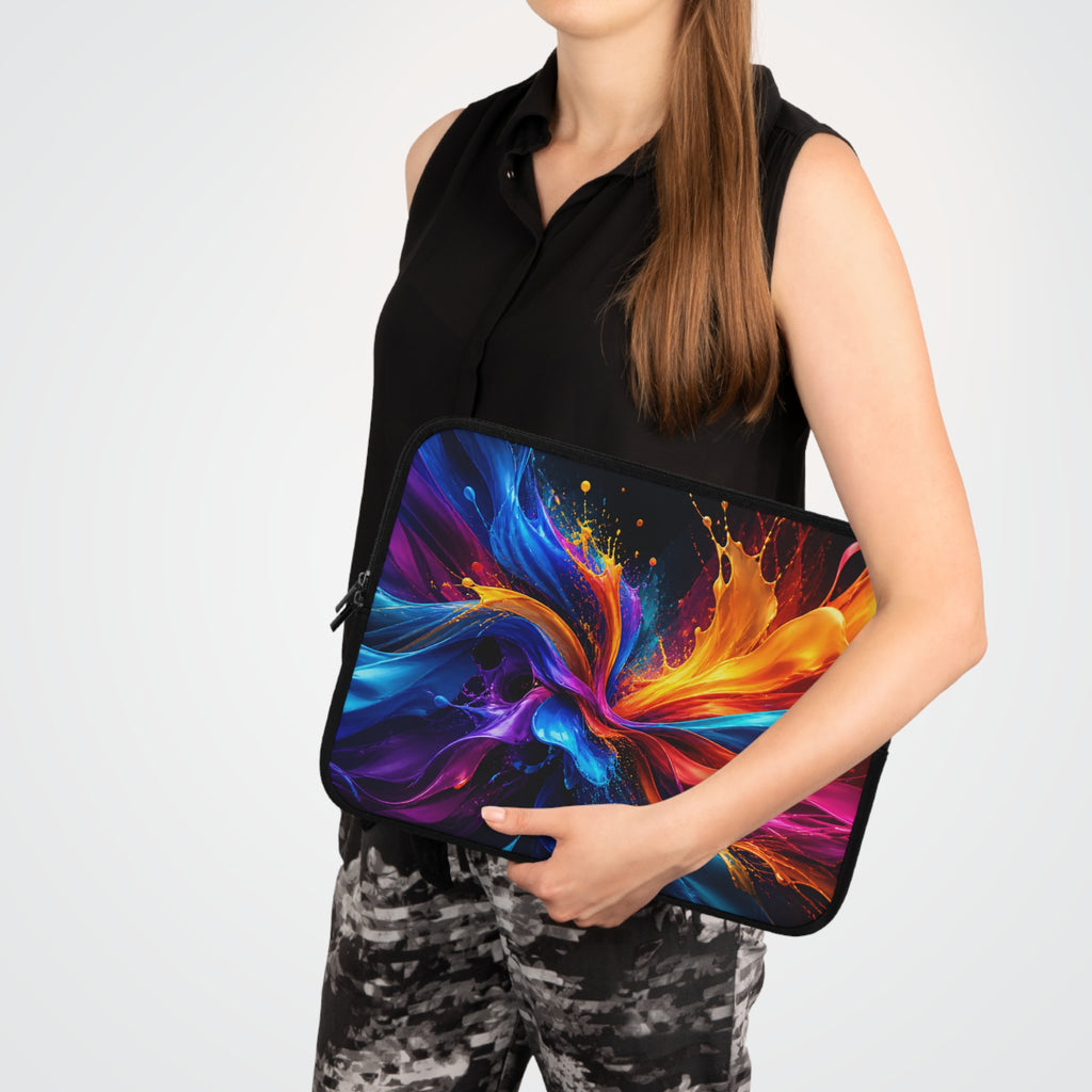 Abstract Color Burst Laptop Sleeve — Vibrant Protective Case for Tablets and Laptops