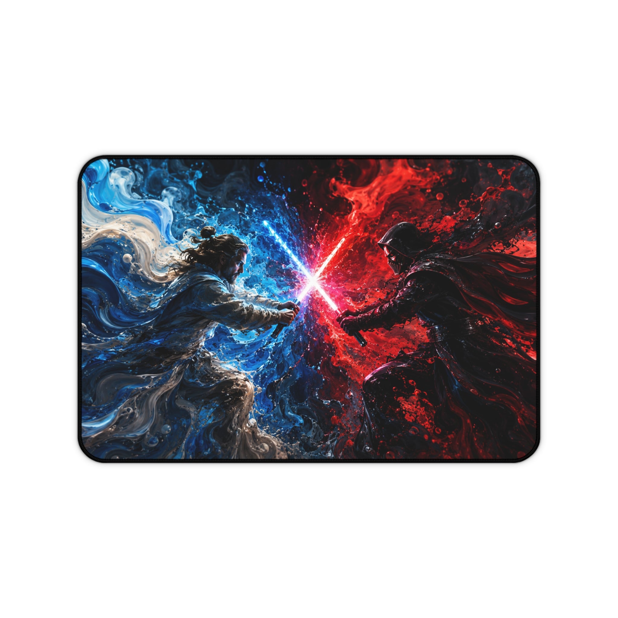 Desk Mat — Epic Lightsaber Duel Gaming Mouse Pad