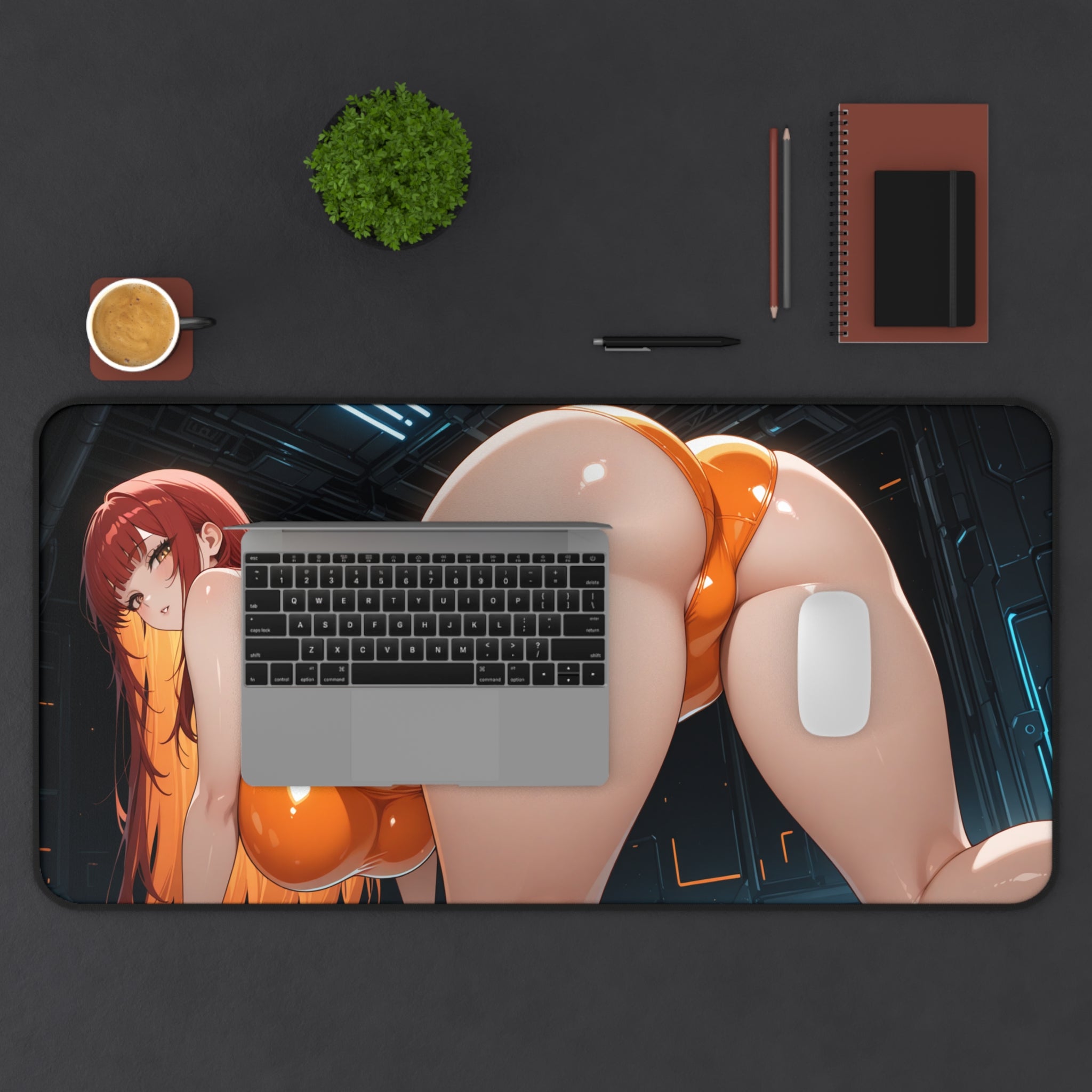 Anime Waifu Desk Mat, Anime Girl Mouse Pad, Desk Pad Gift for Gamers & Otaku